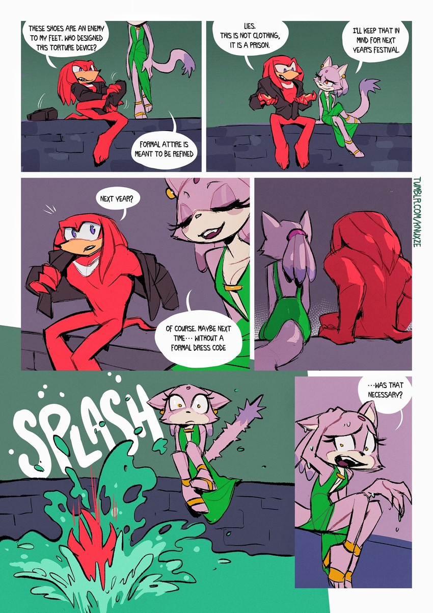 blaze the cat and knuckles the echidna (sonic the hedgehog (series) and etc) created by knuxze