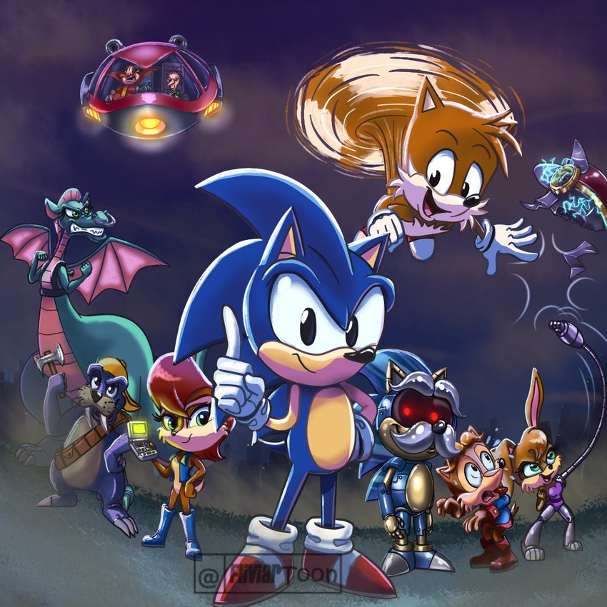 dulcy, sonic the hedgehog, antoine depardieu, rotor the walrus, snively robotnik, and etc (sonic the hedgehog (series) and etc) created by fliviartoon