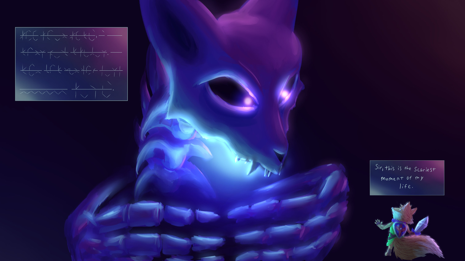 ruin seeker and shopkeeper (link: the faces of evil and etc) created by alcoholictails
