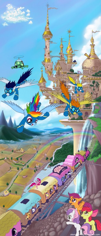cutie mark crusaders, lyra heartstrings, princess celestia, twilight sparkle, vinyl scratch, and etc (friendship is magic and etc) created by alexmakovsky