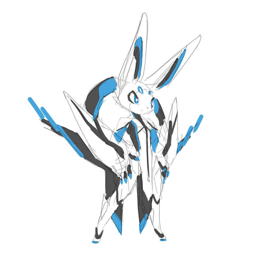 cloud the robot rabbit (electric hearts) created by tyson tan