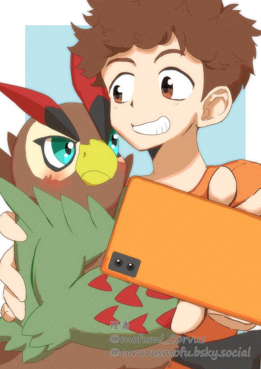 falcomon and minoru hyuga (digimon survive and etc) created by mofumi corvus
