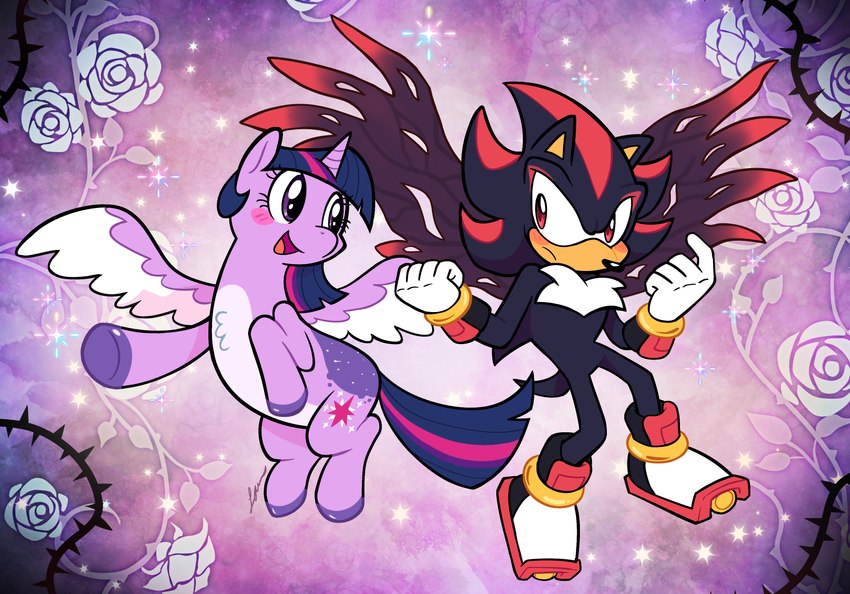 shadow the hedgehog and twilight sparkle (sonic the hedgehog (series) and etc) created by robotic pastries