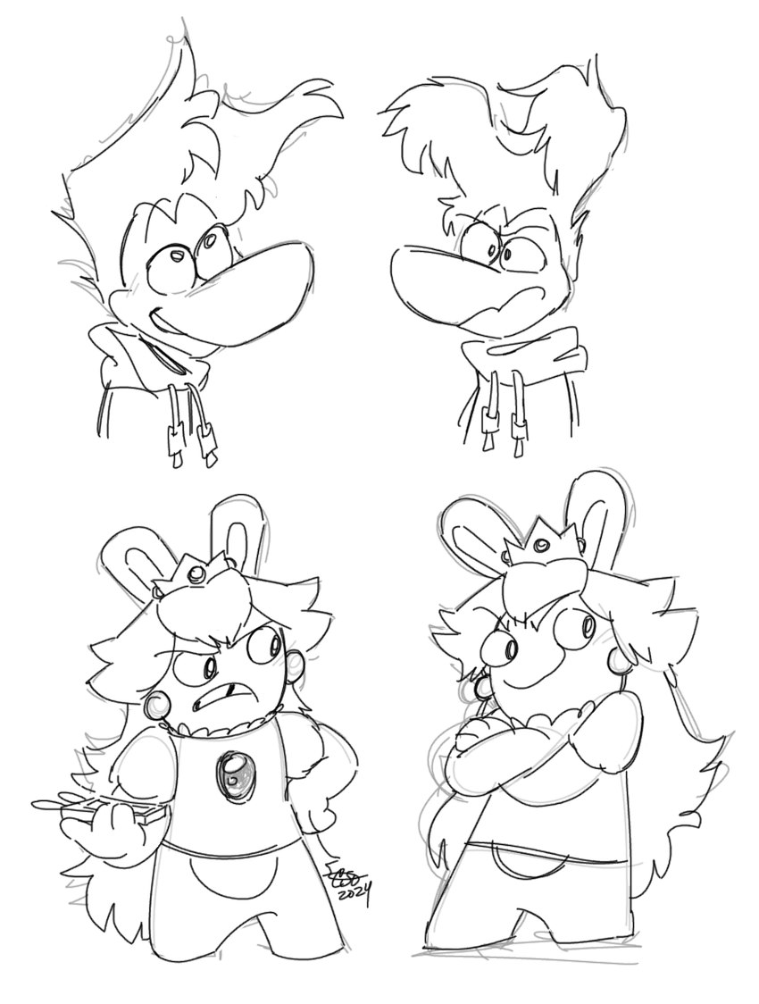 rabbid peach and rayman (mario plus rabbids kingdom battle and etc) created by cellystars