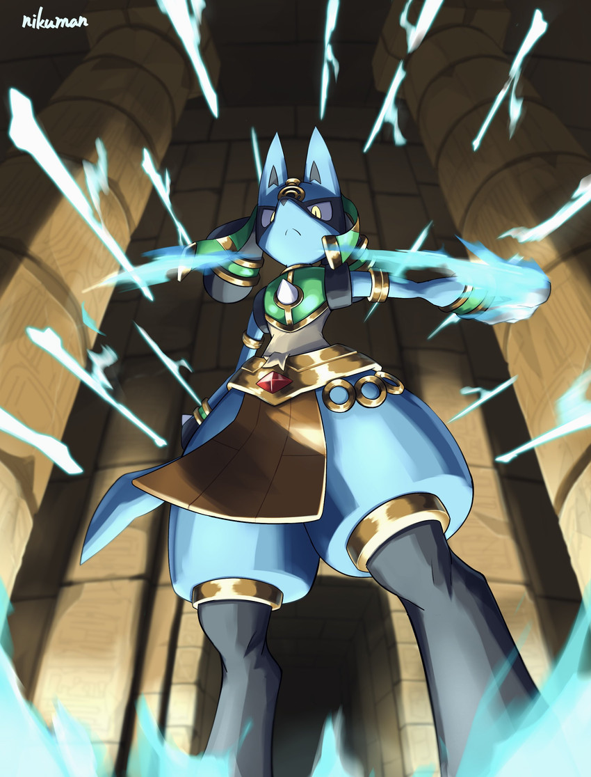 ruins style lucario (pokemon unite and etc) created by niku1441