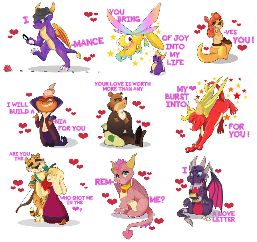 moneybags, bianca, hunter, sheila, ember, and etc (spyro the dragon and etc) created by setariplush