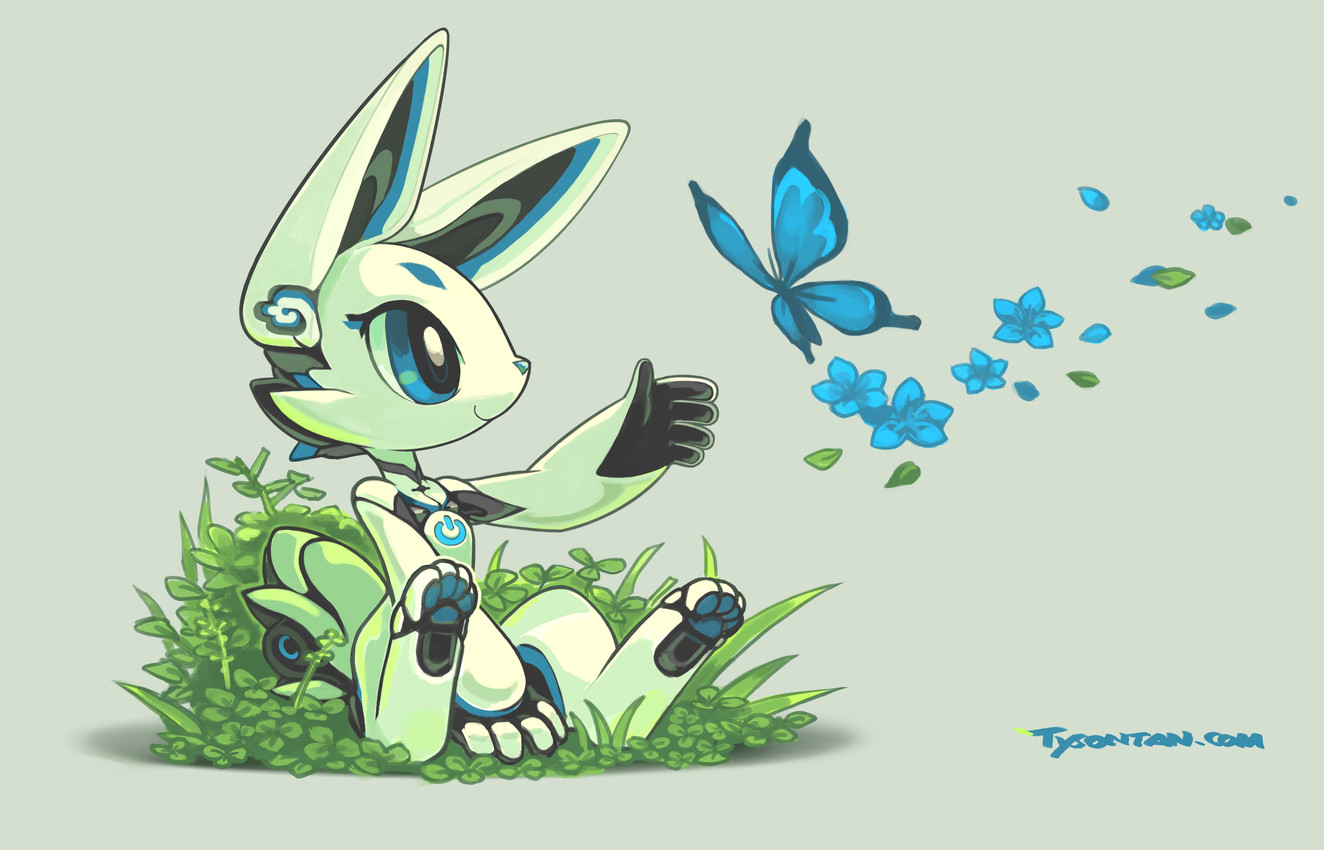 cloud the robot rabbit (electric hearts) created by tyson tan