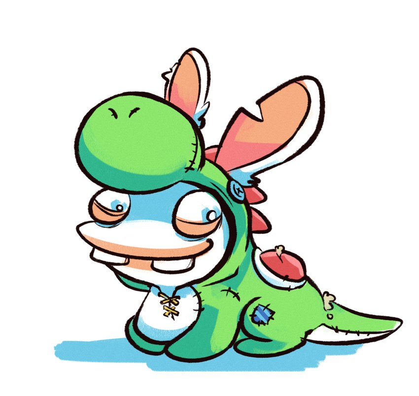 rabbid yoshi (mario plus rabbids kingdom battle and etc) created by altermentality