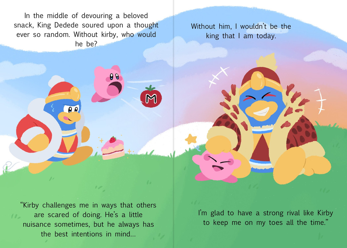 king dedede and kirby (kirby and the forgotten land and etc) created by dragonitepaw
