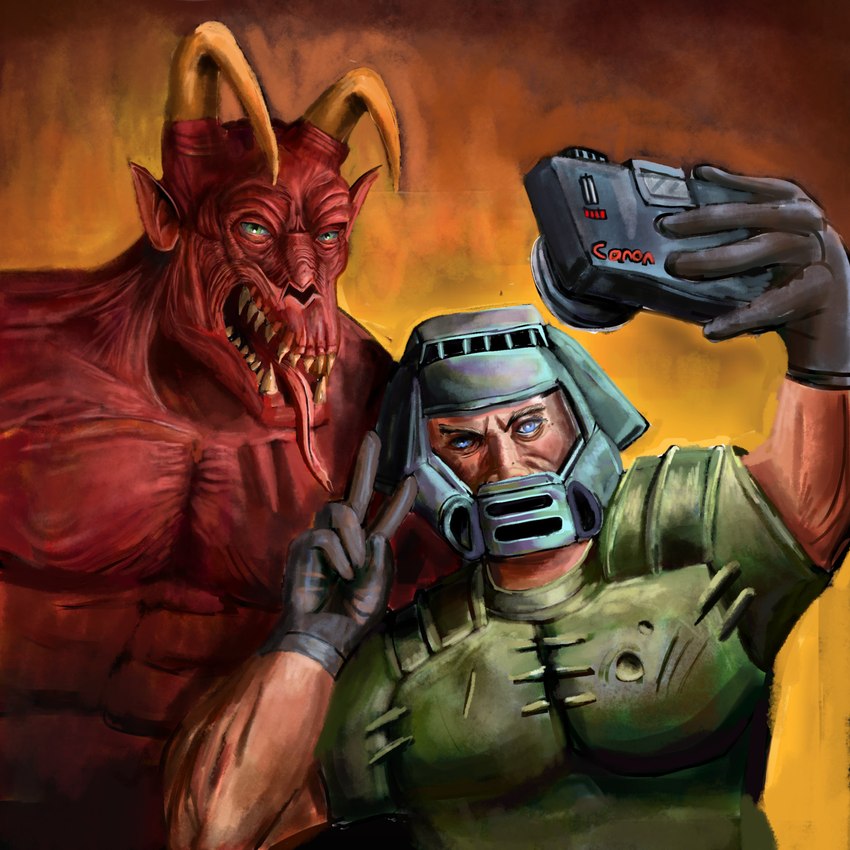 doom slayer (doom (series) and etc) created by pixel axel