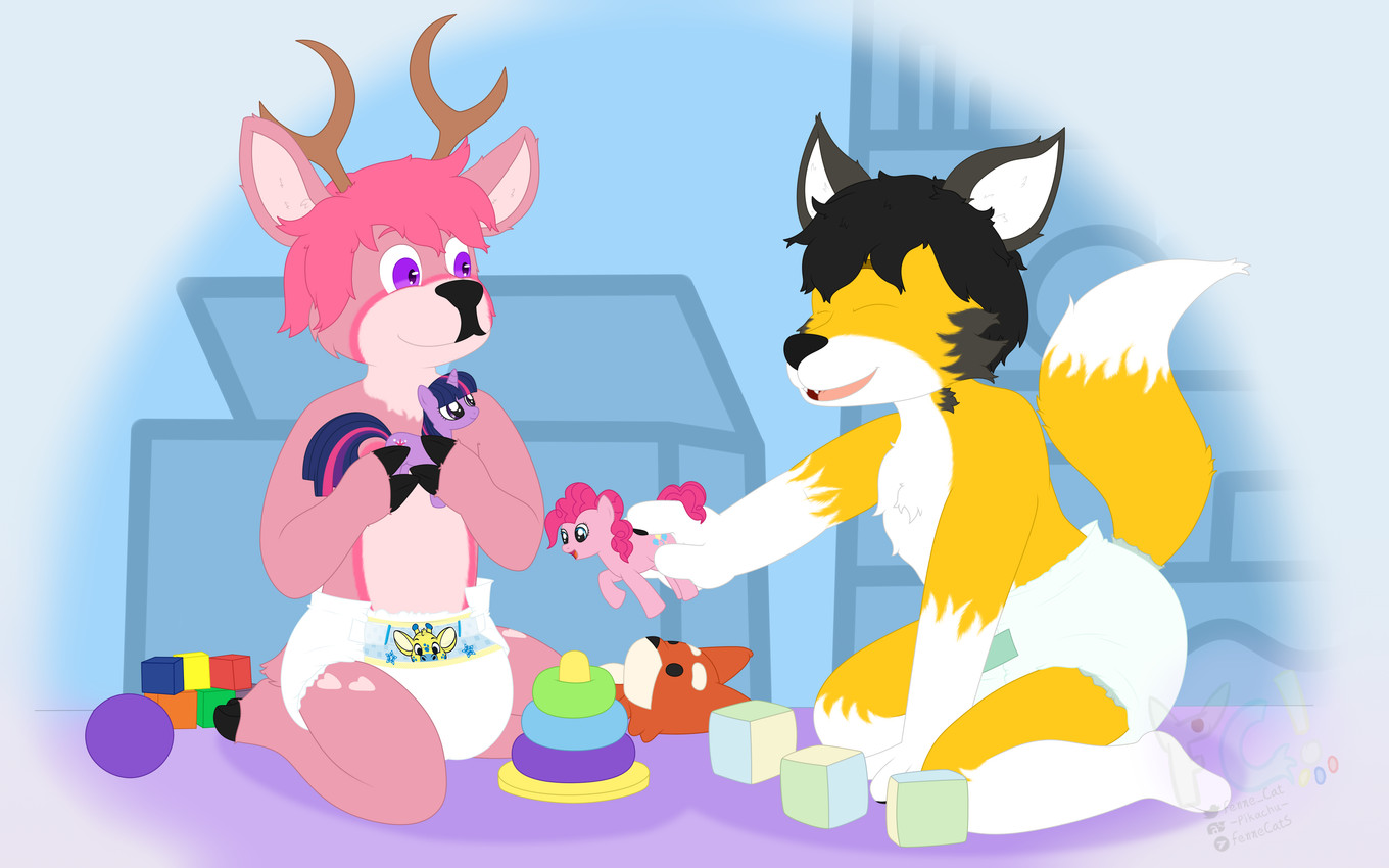 pinkie pie and twilight sparkle (friendship is magic and etc) created by fennecat