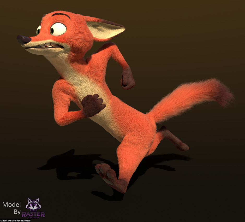 nick wilde (zootopia and etc) created by rasterraccoon