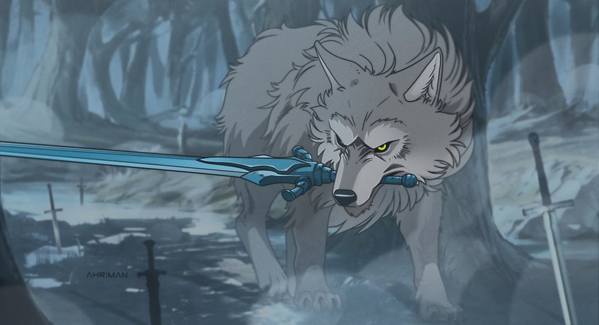 great grey wolf sif (fromsoftware and etc) created by ahriman (artist)