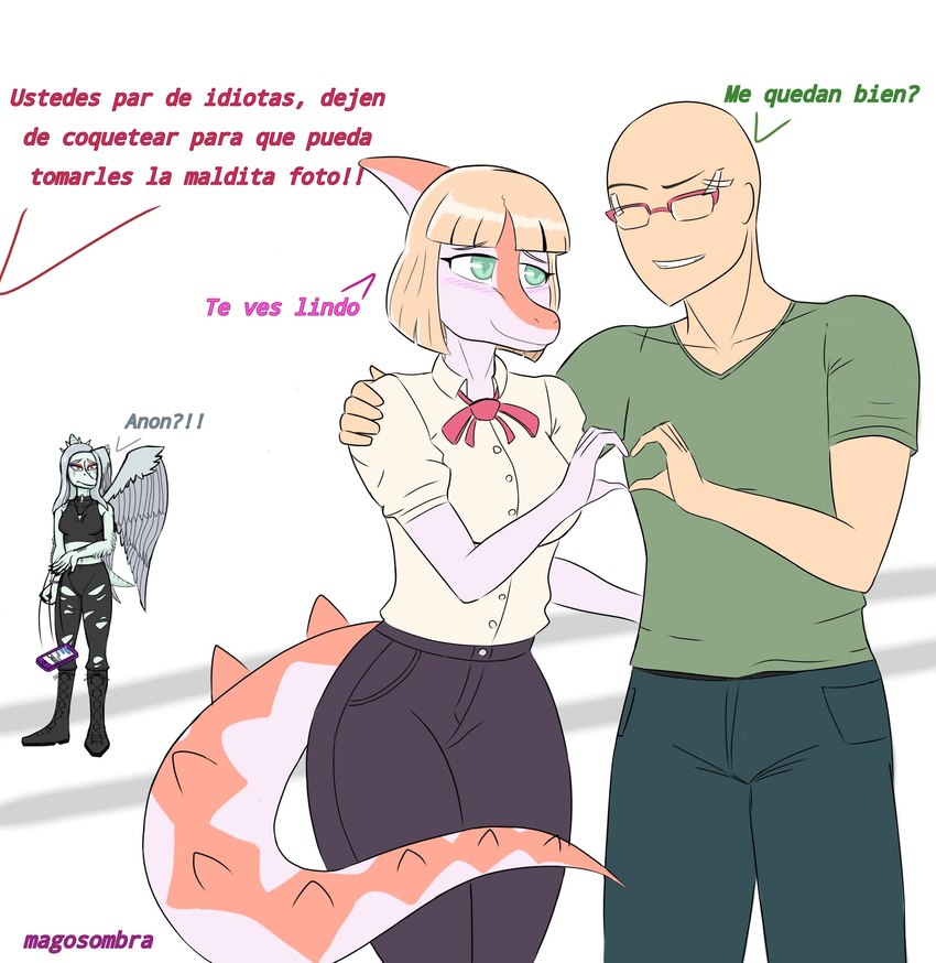 anon, fang, and naomi (goodbye volcano high and etc) created by magosombra